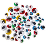 Foto de Ojos movibles colores con Pestañas con 66 piezas Barrilito 