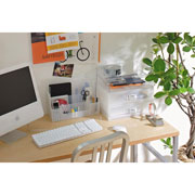 Foto de Organizador escritorio Like It Wide transparente blanco 