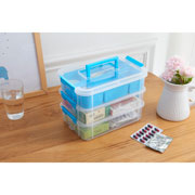 Foto de Organizador Multiusos Tng 27.5x18x19.5cm Con Charola Transparente 