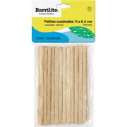 Foto de Palos Cuadrado Barrilito Color Natural 0.5X11Cm Con 25 Piezas 