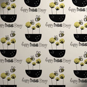 Foto de Papel Fantasía Rollo Unique Paper .70x2 m Happy Earth Bee on White RW3-4549 