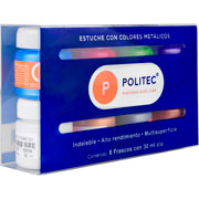 Foto de Pintura Acrílica Set con 8 Piezas de Acrilico Politec 30 ml Metalico 