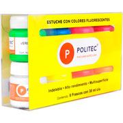 Foto de Pintura Acrílica Set con 8 Piezas de Acrilico Politec 30 ml Neon 