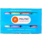 Foto de Pintura Acrílica Set con 8 Piezas de Acrilico Politec 30 ml Pastel 