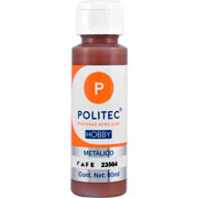 Foto de Pintura Acrilico Politec Hobby Metalico Cafe #23504 60 ml 