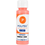 Foto de Pintura Acrilico Politec Hobby Metalico Naranja #23508 60 ml 