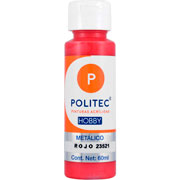 Foto de Pintura Acrilico Politec Hobby Metalico Rojo #23521 60 ml 