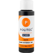 Foto de Pintura Para Manualidades Politec Hobby 302 Negro Intenso Mate 60 ML 