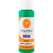 Foto de Pintura Para Manualidades Politec Hobby 312 Verde Claro Mate 60 ML 