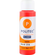 Foto de Pintura Para Manualidades Politec Hobby 314 Rojo Mate 60 ML 