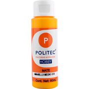 Foto de Pintura Para Manualidades Politec Hobby 318 Amarillo Medio Mate 60 ML 