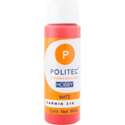 Foto de Pintura Para Manualidades Politec Hobby 319 Carmín Mate 60 ML 