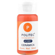 Foto de Pintura Politec Hobby Ceramica Naranja 308 30 ml 