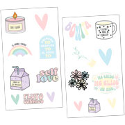 Foto de Planilla de Stickers en Vinil Adheribles Granmark con 2 Planillas Self Love 