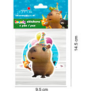 Foto de Planilla de Stickers en Vinil Adheribles Granmark con 6 Piezas Capibara Bday 