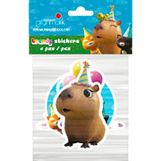 Foto de Planilla de Stickers en Vinil Adheribles Granmark con 6 Piezas Capibara Bday 