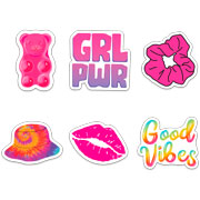 Foto de Planilla de Stickers en Vinil Adheribles Granmark con 6 Piezas Girl Power 