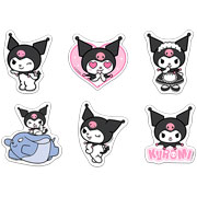 Foto de Planilla de Stickers en Vinil Adheribles Granmark con 6 Piezas Kuromi 