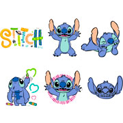 Foto de Planilla de Stickers en Vinil Adheribles Granmark con 6 Piezas Stitch 