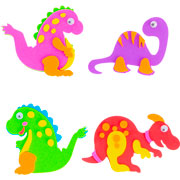 Foto de Plantilla De Stickers Foamy Figuras De Dinosaurios Con 8 Piezas 