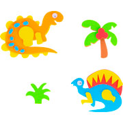 Foto de Plantilla De Stickers Foamy Figuras De Dinosaurios Con 8 Piezas 