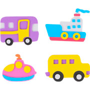 Foto de Plantilla De Stickers Foamy Figuras De Transportes Con 9 Piezas 