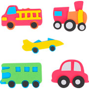 Foto de Plantilla De Stickers Foamy Figuras De Transportes Con 9 Piezas 