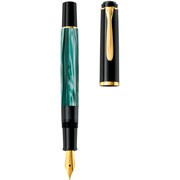 Foto de Pluma Fuente Fina Pelikan M-200 Classic Verde Marmoleado 