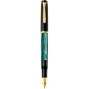 Foto de Pluma Fuente Fina Pelikan M-200 Classic Verde Marmoleado 