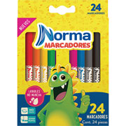 Foto de Marcadores Escolares Norma Lavables Con 24 Surtidos 