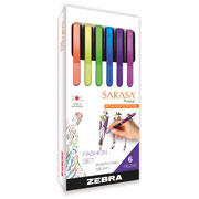 Foto de Plumon Rotulador Zebra Sarasa Porous 0.8Mm Fashion Con 6 
