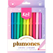 Foto de Plumones Kiut Lavables 12 Colores Surtidos 