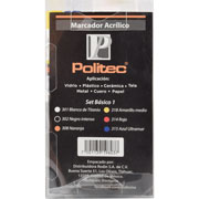 Foto de Marcador Politec Set Basico 1 2Mm Paquete Con 6 