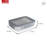 Foto de Recipiente Sin Division Snw Club Cuisibe 0.7L Con 3 Transparente Gris 