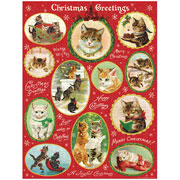 Foto de Rompecabezas Cavallini Mini Christmas Cat Con 240 Piezas 