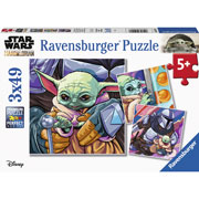 Foto de Rompecabezas Grogu Moments Ravensburger con 3 rompecabezas de 49 piezas cada uno 