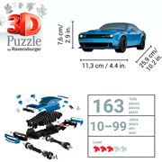 Foto de Rompecabezas Ravensburger 3D Dodge Challange Azul Con 108 Piezas 