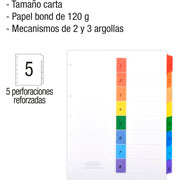Foto de Separador Wilson Jones Tamaño Carta Plastificado 8 Divisiones 
