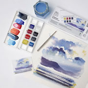Foto de Set Acuarela para Paisaje Cielos con 8 Pastillas Cotman Winsor & Newton 