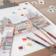 Foto de Set Da Vinci Urban Watercolor Journey De May And Berry Con 4 Pinceles 