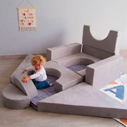 Foto de Sillon modular Dundy play infantil 12 piezas gris 