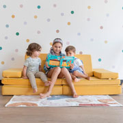 Foto de Sillon modular Dundy Plus infantil 8 piezas amarillo 