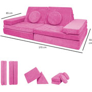 Foto de Sillon modular Dundy Plus infantil 8 piezas rosa 