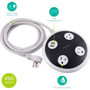 Foto de Supresor De Picos Redondo Philips 3 Contactos Mas 2 Usb 