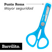 Foto de Tijera Escolar Plastico Con Punta Roma Barrilito B45 Con 1 Pieza 